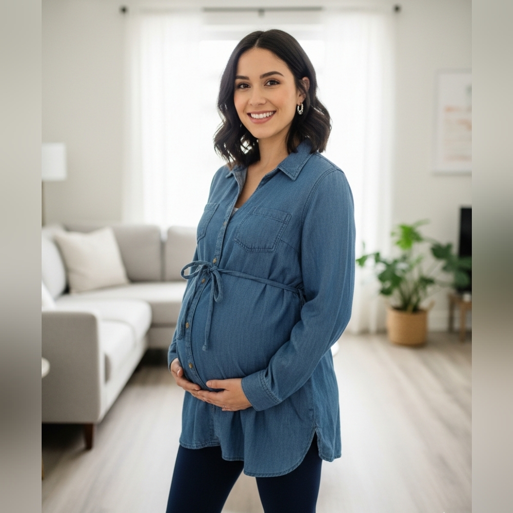 🤰🏽5/$25 Ingrid & Isabel Denim Maternity Top